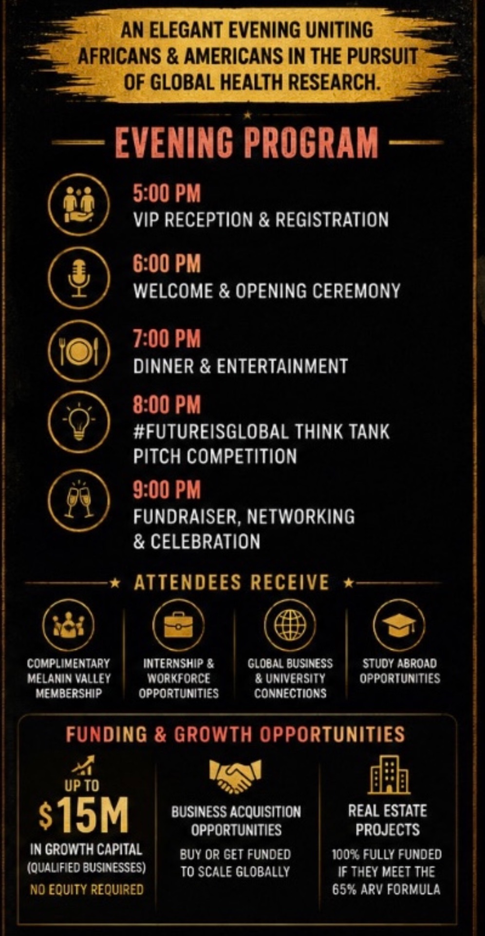 Gala evening program and funding opportunities