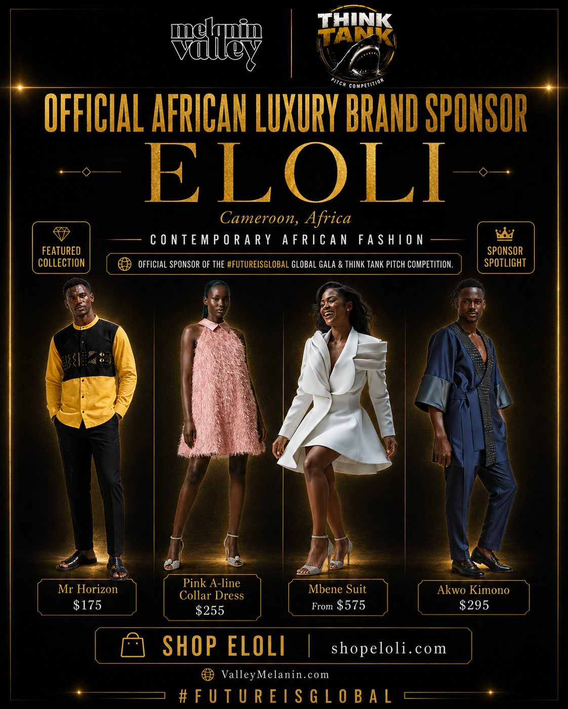ELOLI featured collection: Mr Horizon, Pink A-line Collar Dress, Mbene Suit, Akwo Kimono